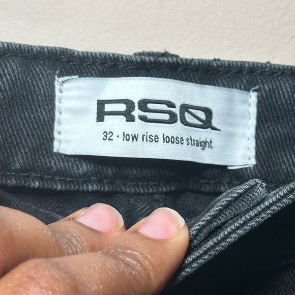 RSQ Classic Charcoal Low Rise Loose Straight Wide Leg Denim Jeans Size 32 - Picture 2 of 16